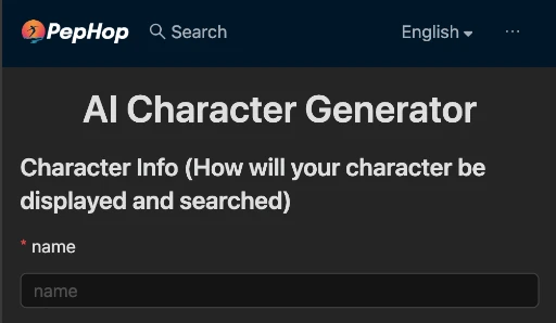 pephop Character generator